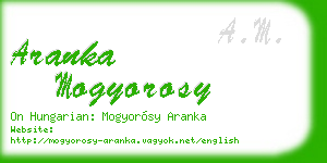 aranka mogyorosy business card