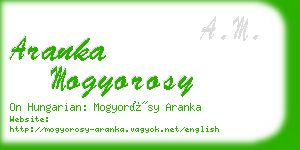 aranka mogyorosy business card